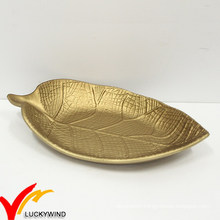 Golden Leaf Serving Wooden Plate